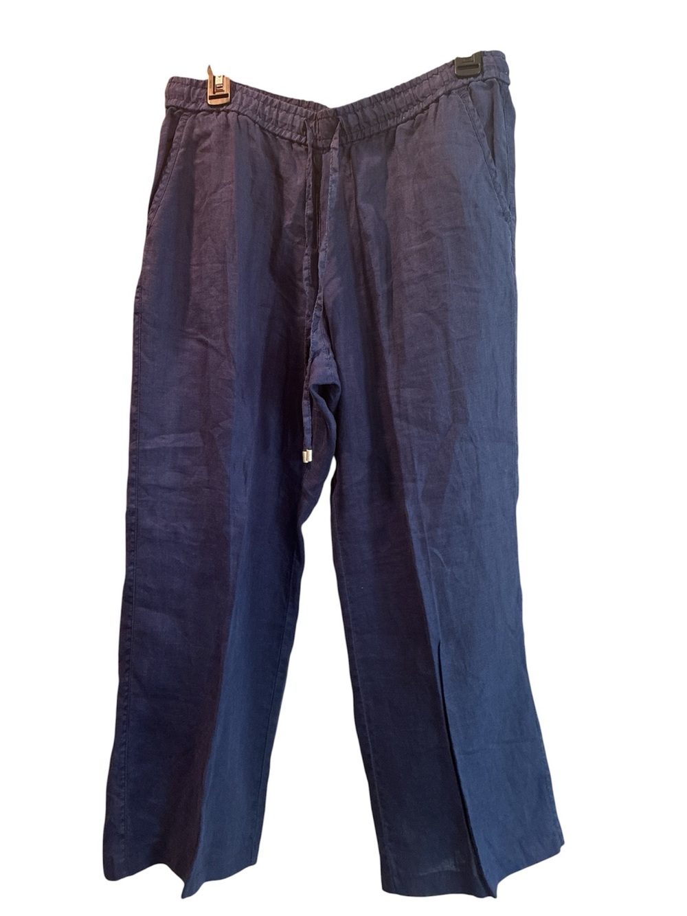 Tommy Bahama Womenโs Navy Drawstring 100% Linen Pants. Size Medium. - Picture 13 of 15